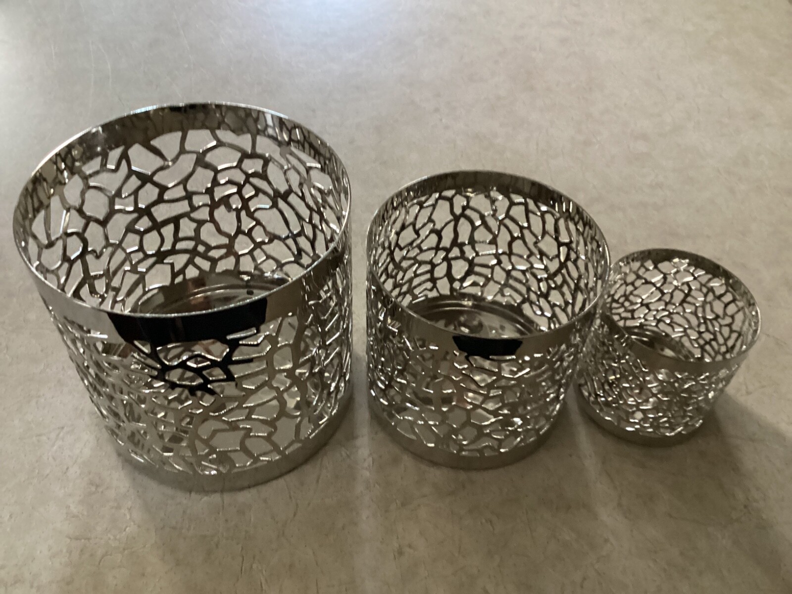 Yankee~Matrix Chrome~ Candle Holders Set of 3