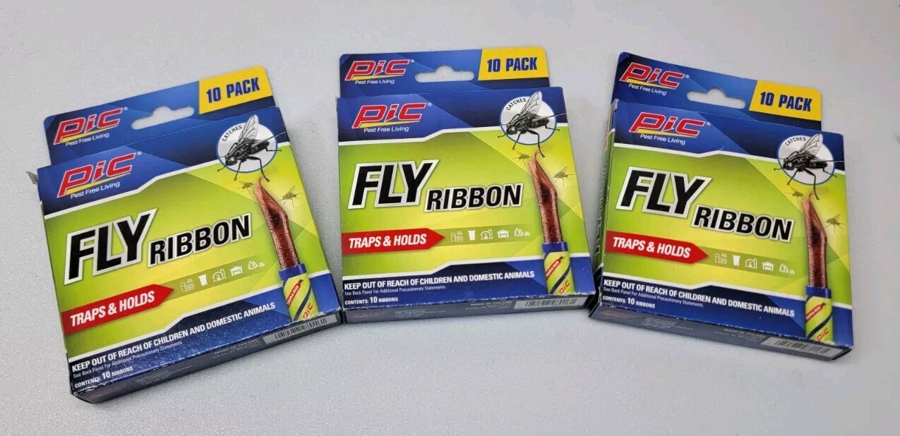 Pack Of 30 Ribbon Insect Trap Sticky Glue Catcher Traps Kitchen & Food 3x10