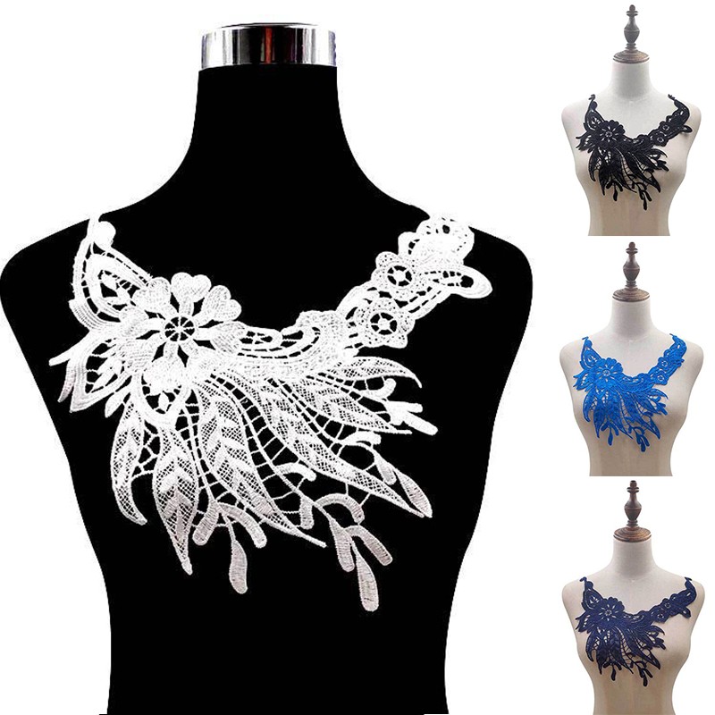 Lace Collar Trim Embroidered Applique Neckline Sewing Patch Fabric Scrapbooking❥