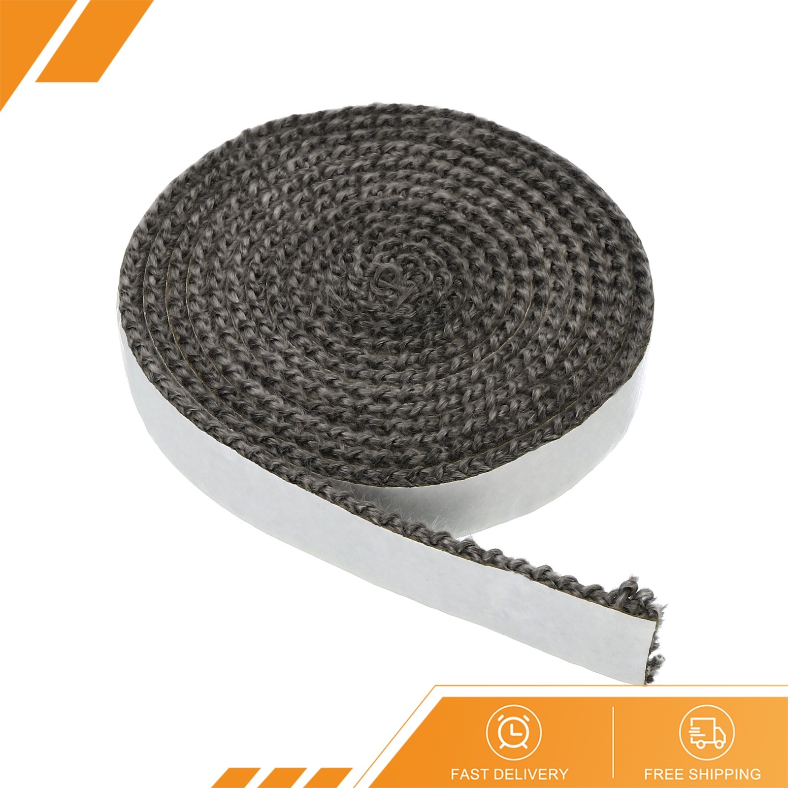 5/8" x 1/8" x 73" Wood Stove Gasket Flat Self Adhesive Seal Rope Black