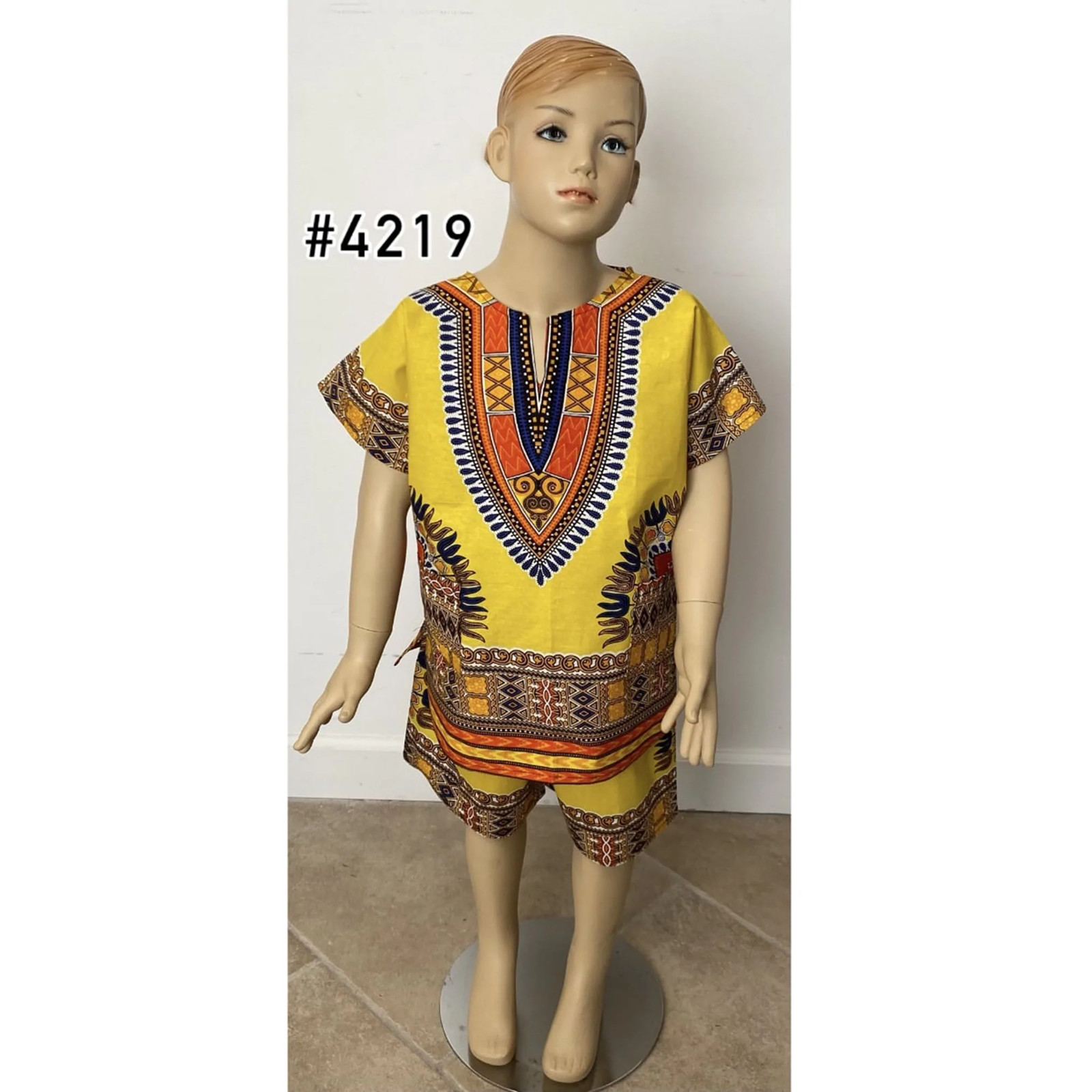 African Children's Unisex Dashiki  Short Set #4219