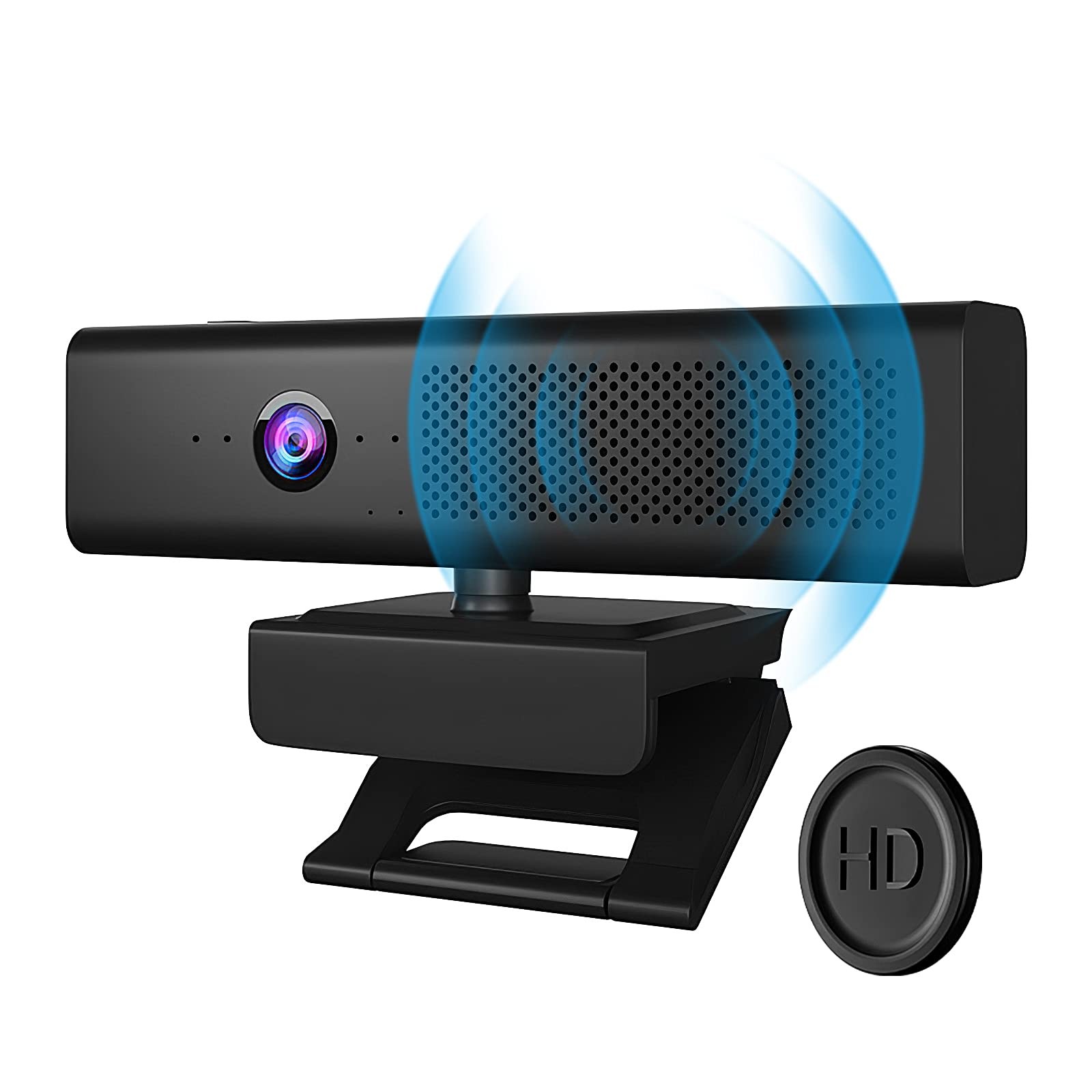 ROTOPATA 3-in-1 Full HD 1080P Conference Webcam with Speaker and 4 Mics