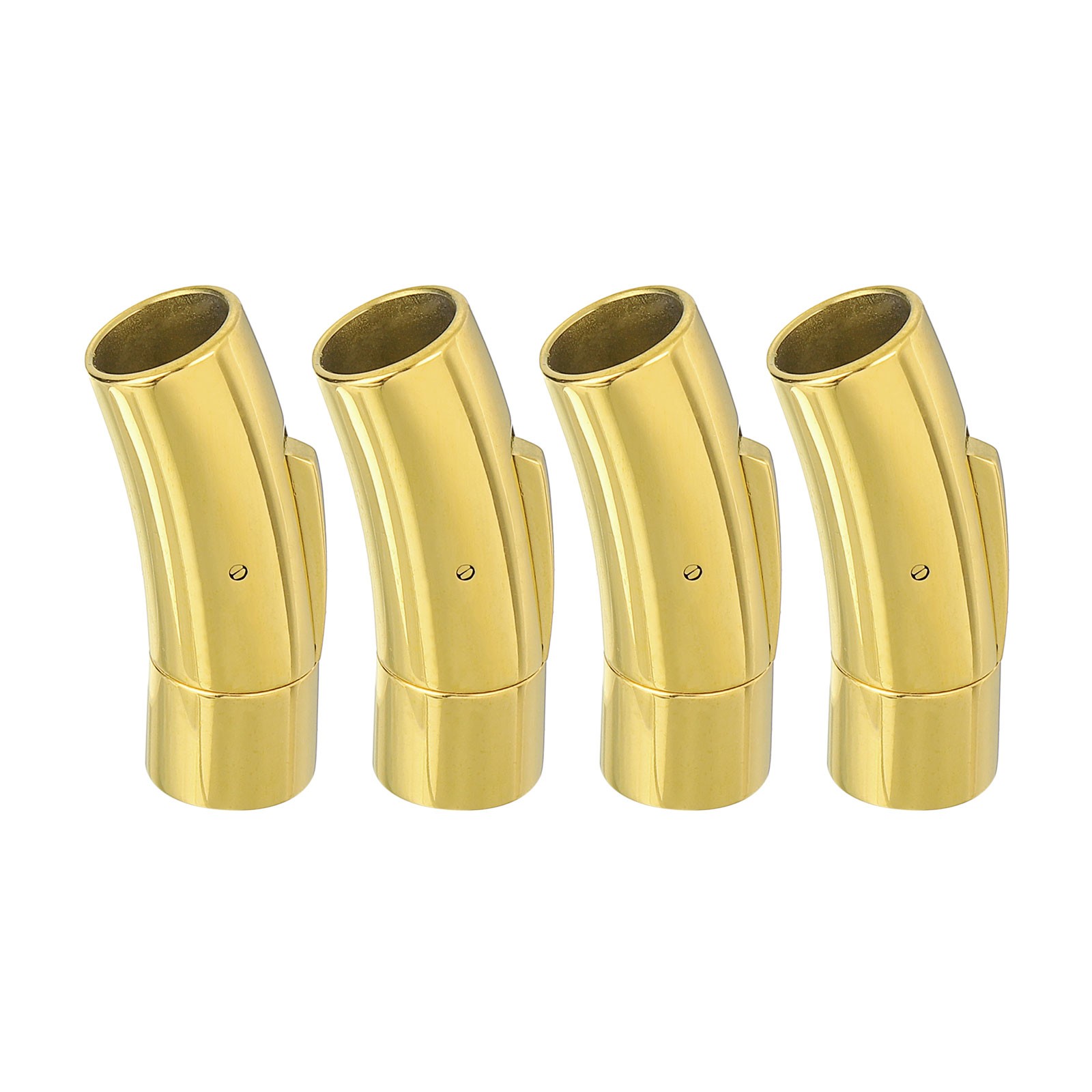 8mm Hole Column Clasps, 4Pcs Leather Cord End Clasp Connectors, Gold（12mm）