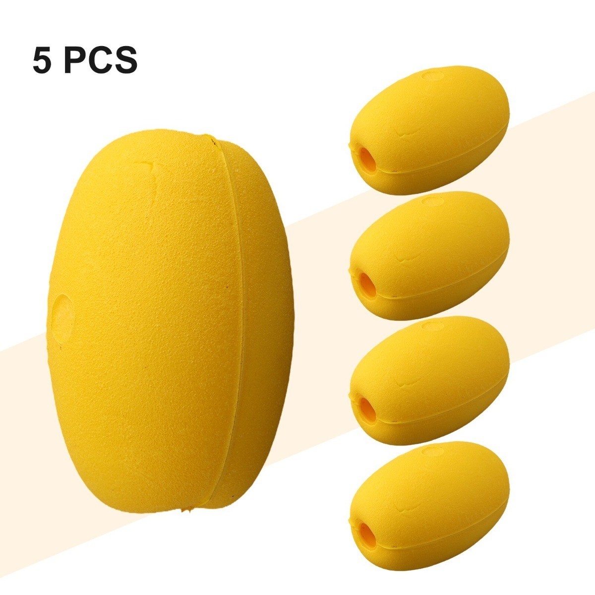 5X Yellow Fishing Net Buoys Hard Foam Float Anti Collision Elastic Rope Buoy