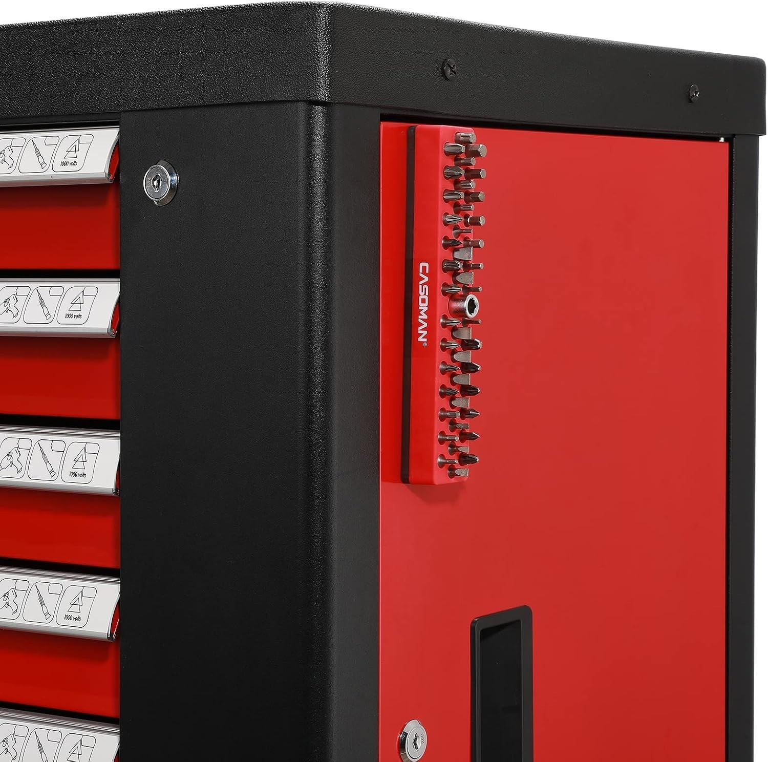 43-Hole Hex Bit Organizer with Strong Magnetic Base for Durable Use