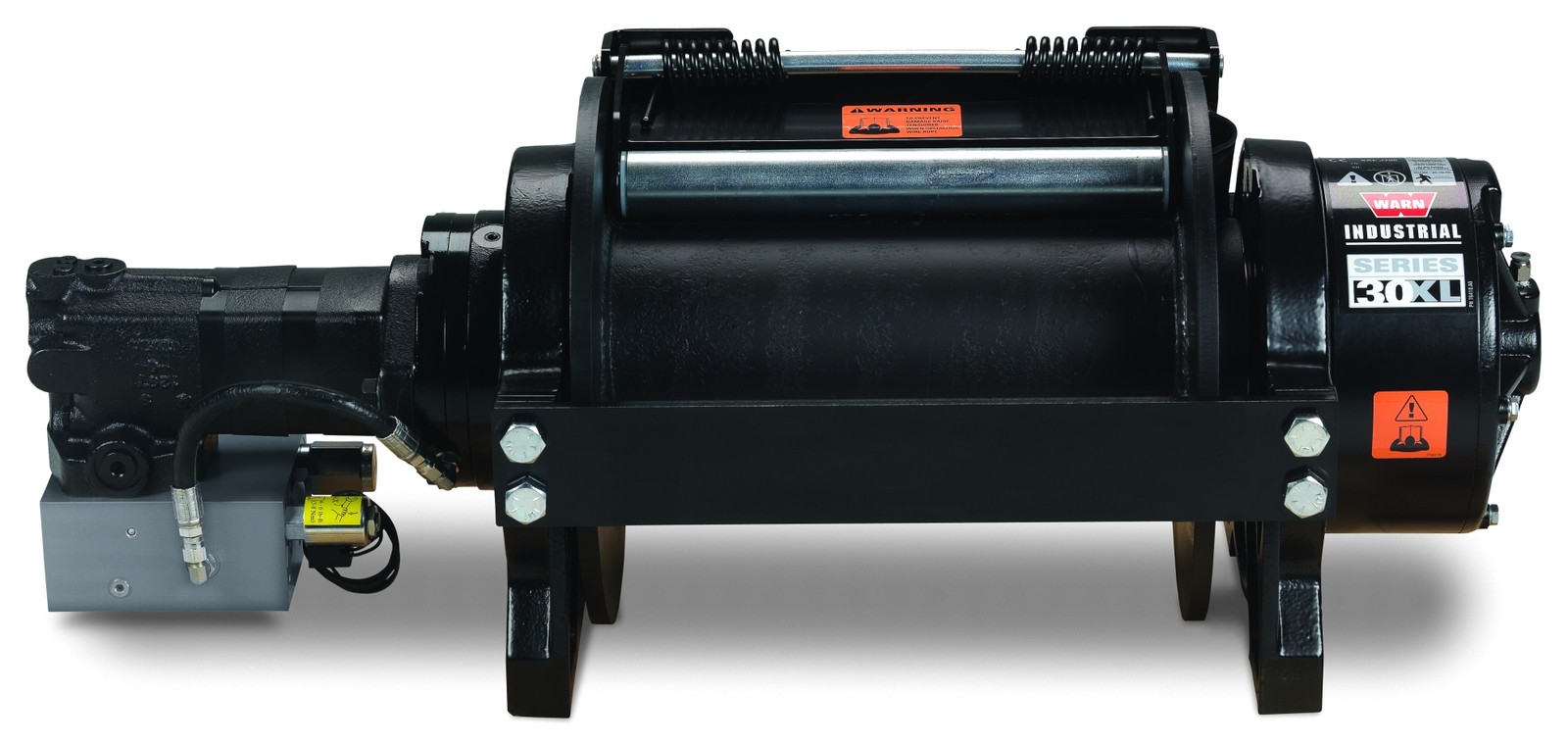 Warn 77900 Vehicle Mounted Industrial Winch Hydraulic 30000lb Line Pull Capacity