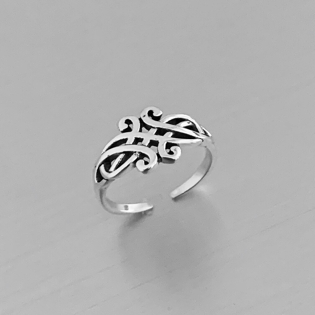 Sterling Silver Celtic Toe Ring, Silver Ring, Celtic Ring, Knot Ring