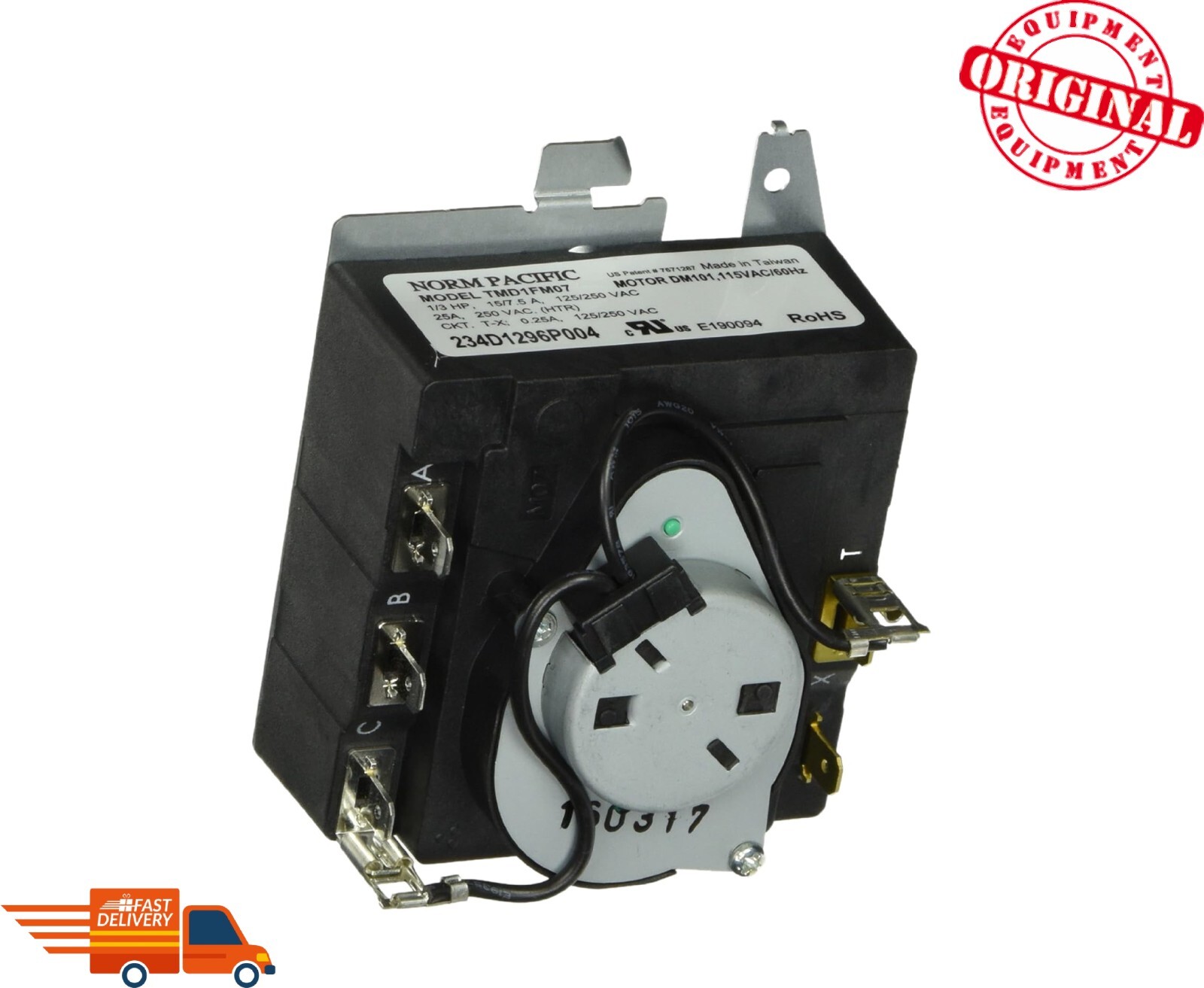 Original 234D1296P004 New Genuine OEM Dryer Timer TMD1FM07 WE4M532 WE4M362