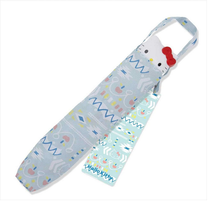 New Umbrella Hello Kitty Blue Folding UV Water Repellent Long 55cm Japan