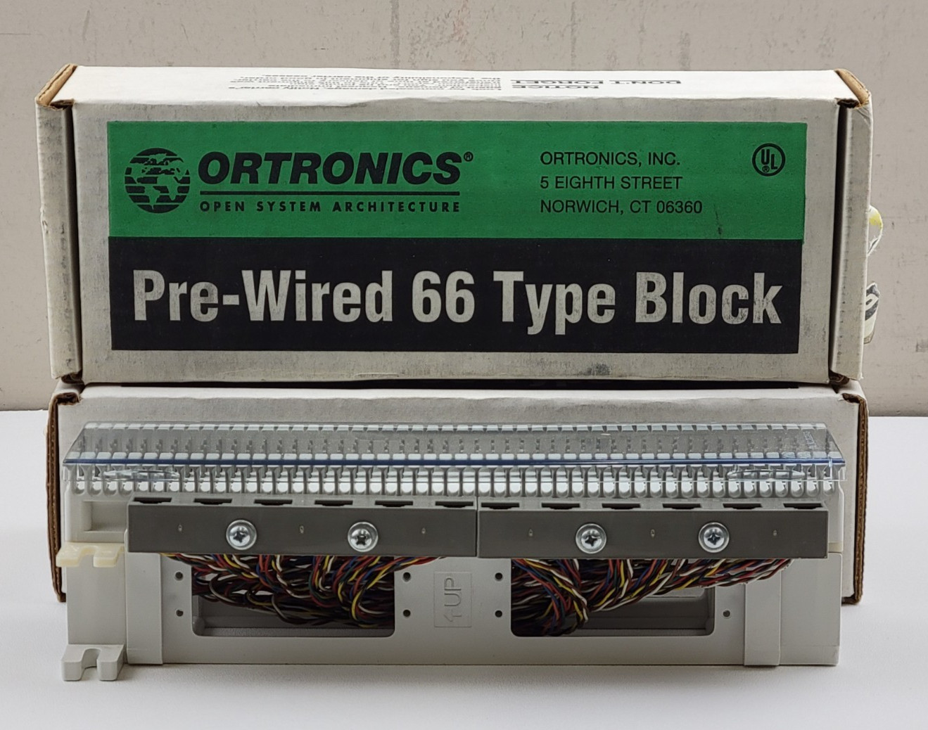 (Lot of 2) Ortonics OR-805003292 Pre-Wired 66 Type Block 12-Port Telecom Panels