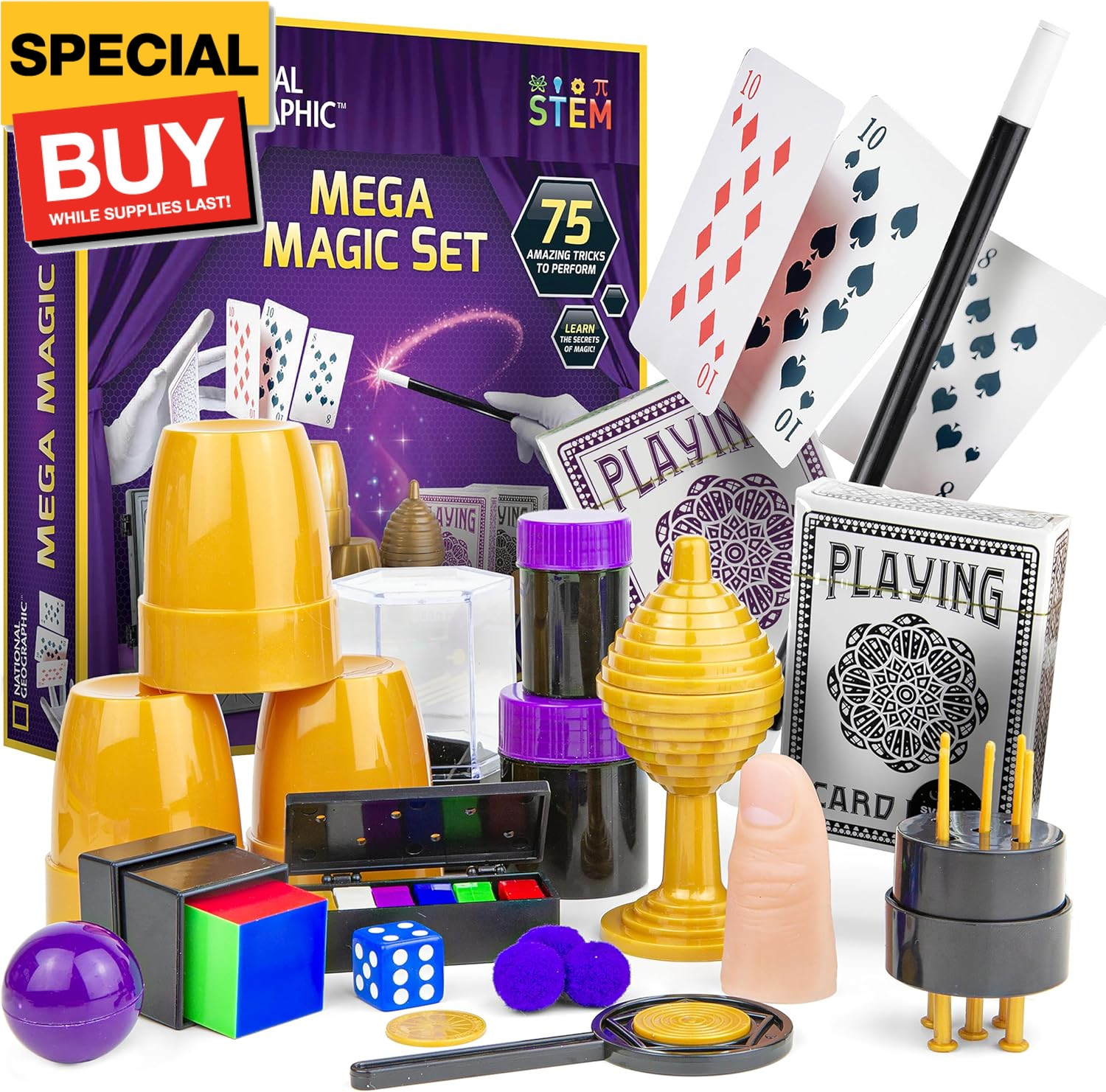 NATIONAL GEOGRAPHIC Mega Magic Set - More Than 75 Magic Tricks for Kids to Perfo