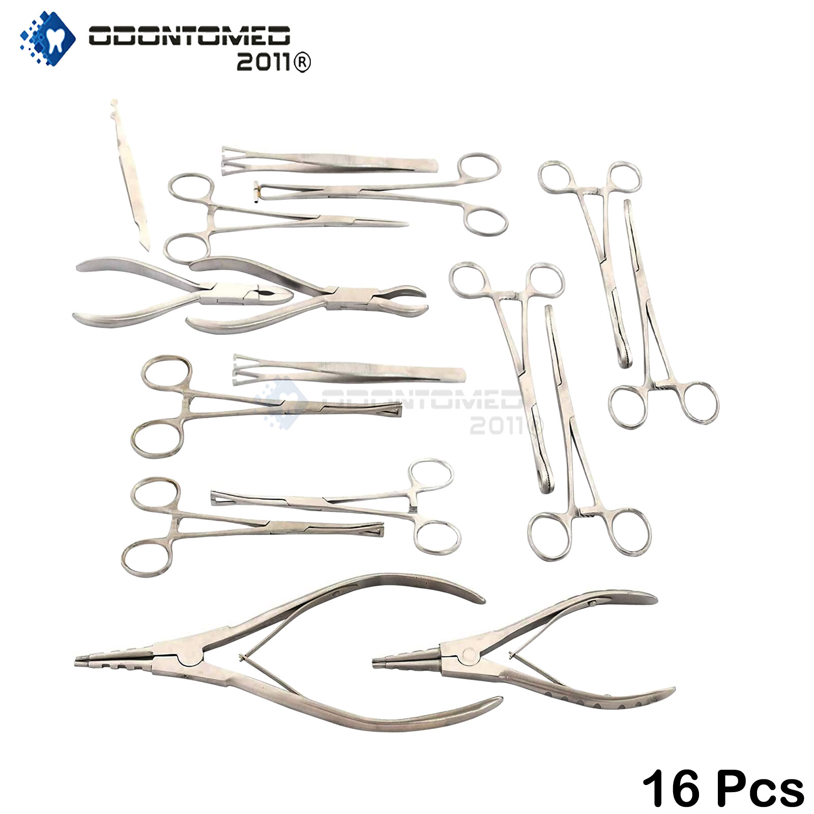 16pcs Piercing Tool Kit Body Piercing Forceps Ring Closer Opener Clamps Tools