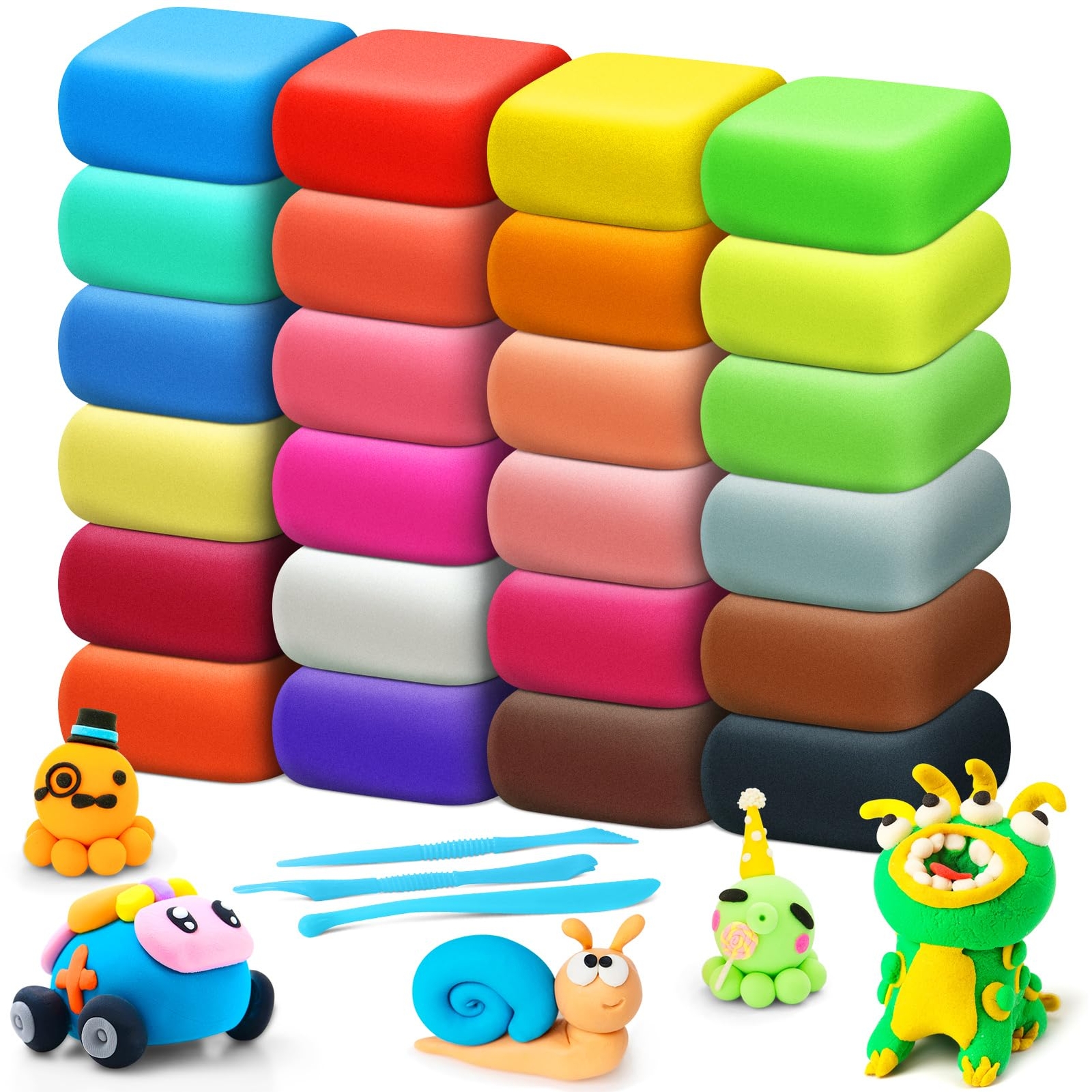 Modeling Clay Air Dry DIY Ultra Light Molding Clay 24 Colors Soft