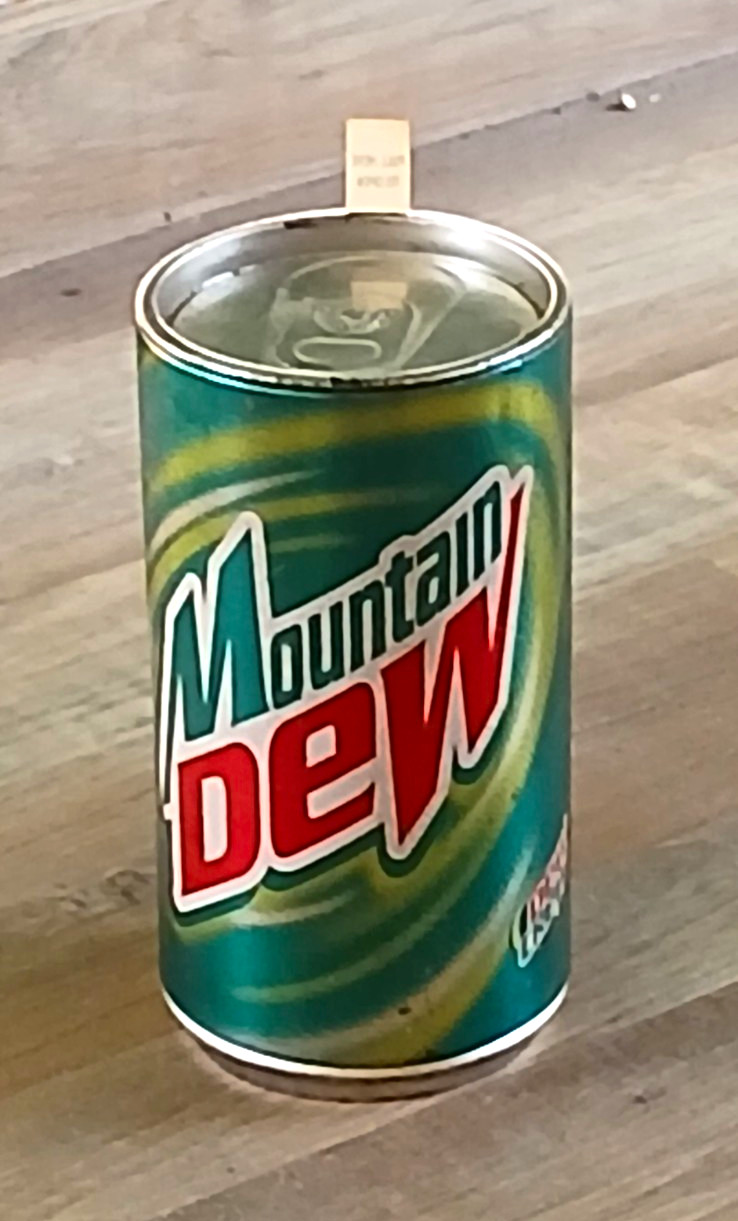2001 Mountain Dew Soda Advertising Display Can with Diecast Dodge #19 Car