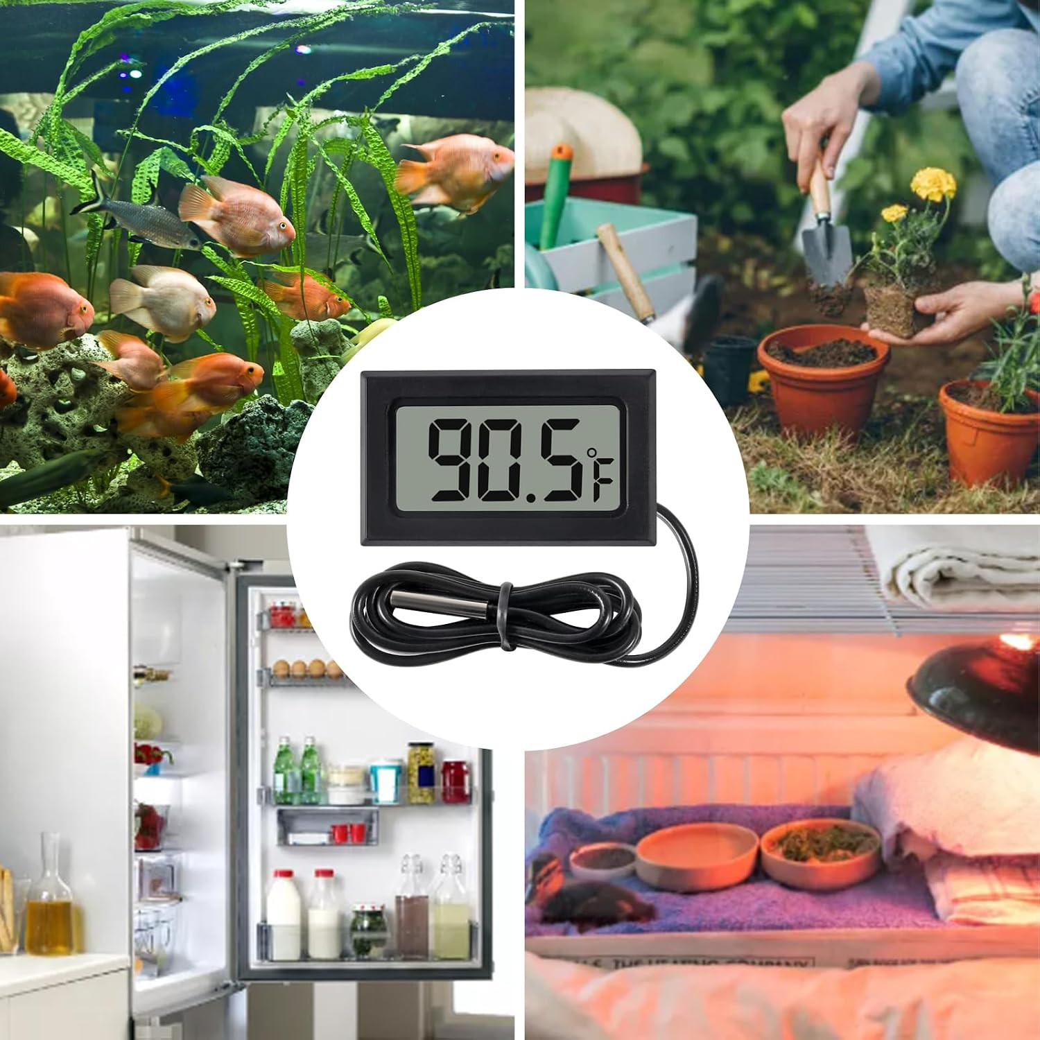 4Pack Digital LCD Thermometer Temperature Digital LCD Fridge Thermometer Water