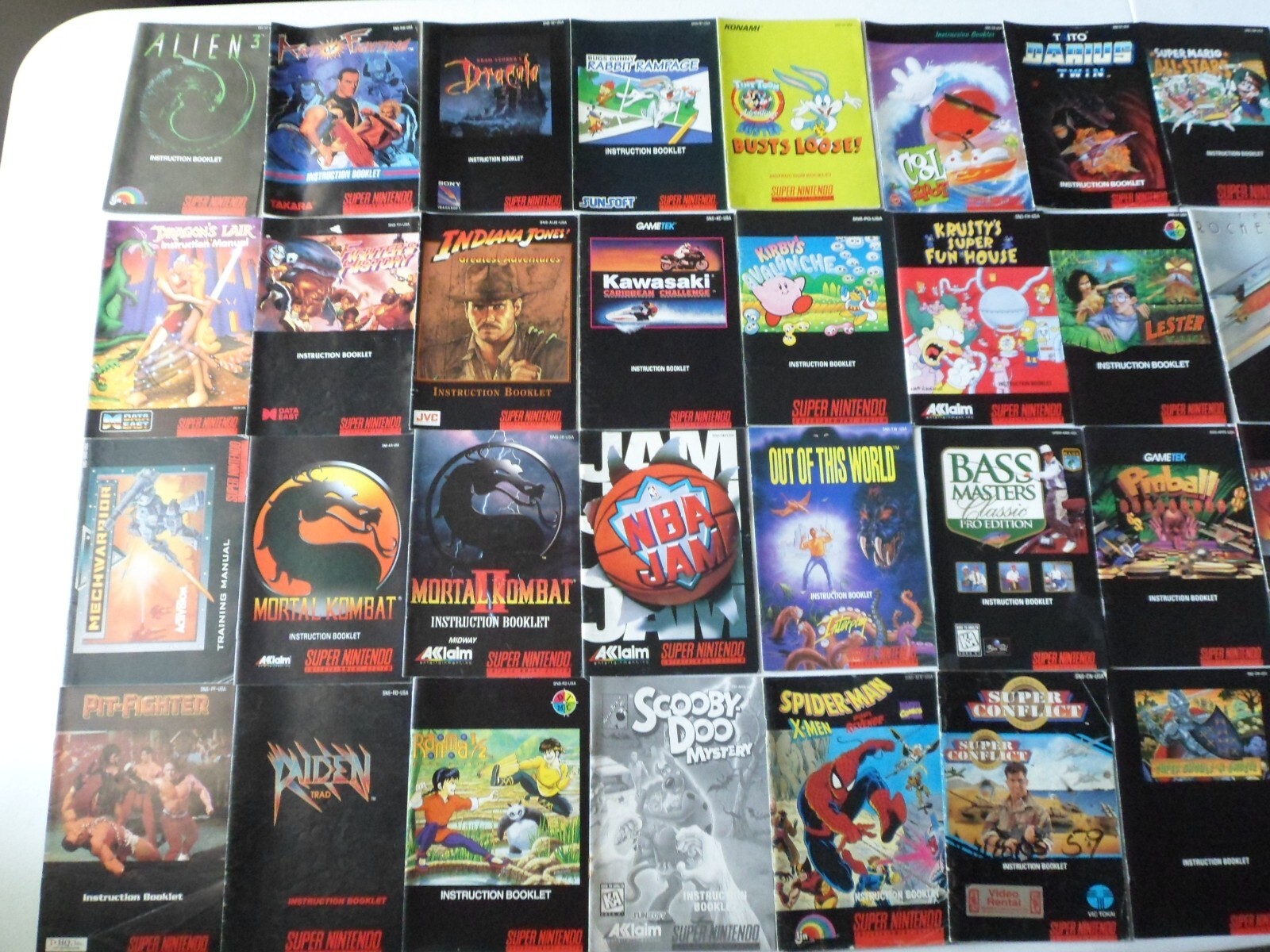 Choose: Super Nintendo SNES Instruction Manuals, 100% Original, Pick from List