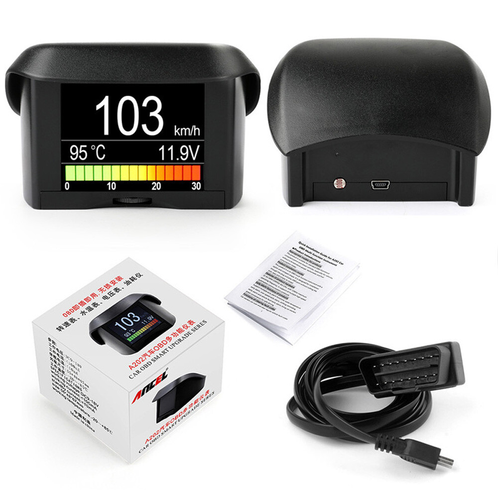 ANCEL A202 Car Computer Display Speed Fuel Consumption Temperature Gauge Battery