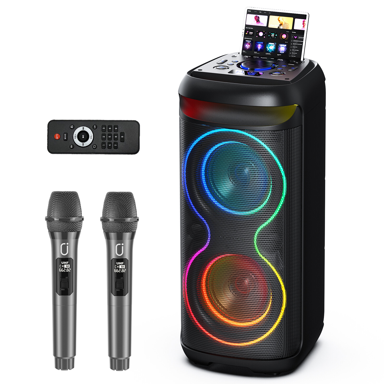 JYX Large Party Karaoke Machine System with Remote Control & Microphone For Xmas