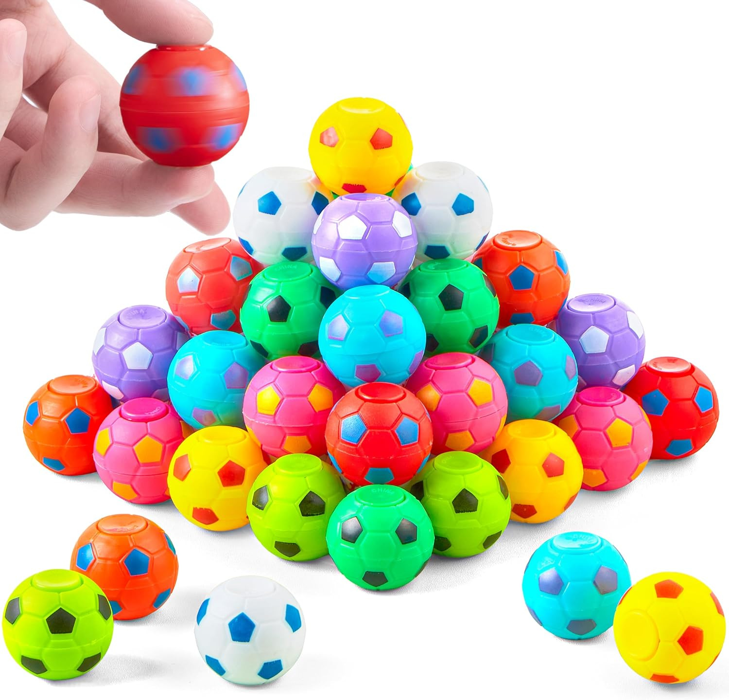36 Pack Soccer Fidget Spinners for Kids, Goodie Bag Stuffers for Birthday Party,
