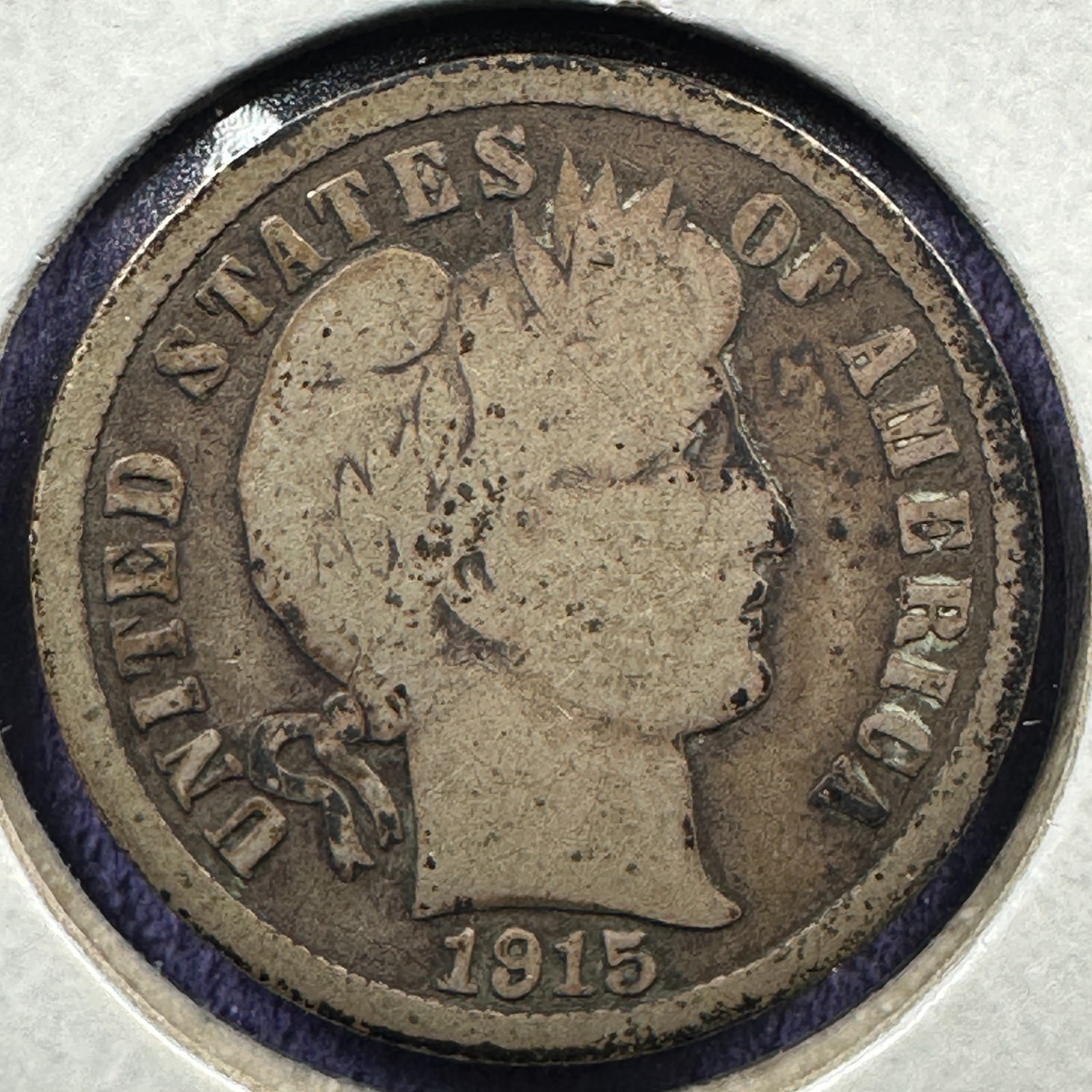 1915 10C Barber Dime (89169)