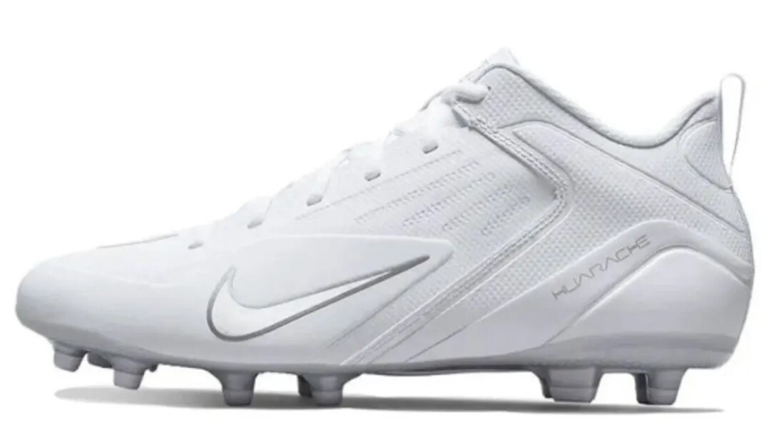 NEW Nike Alpha Huarache 8 Varsity Lacrosse Cleats White Gray Sz 10.5 CZ6558-100