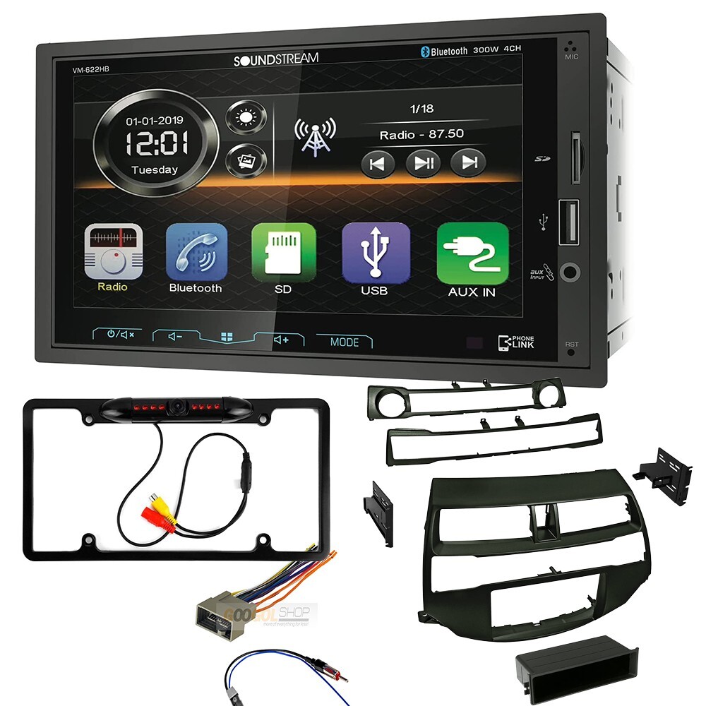 VM622HB 6.2" Double DIN Car Radio Stereo Install Kit for 2008-2012 Honda Accord