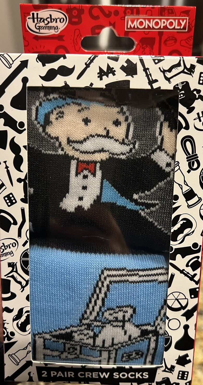 Monopoly Socks Hasbro Gaming Pack of 2 Pairs Shoe SIZE 9-12 NIB