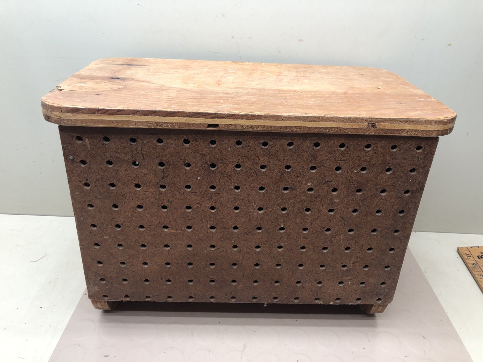 Vintage Wood Step Stool Rustic Wooden - Handmade Storage