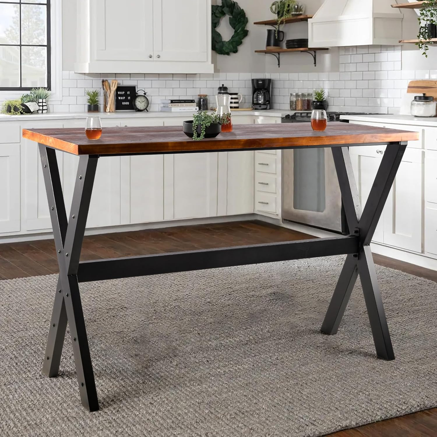 Industrial Console Table, 41.3" High Bar Table for Kitchen, Living Room, Coffee