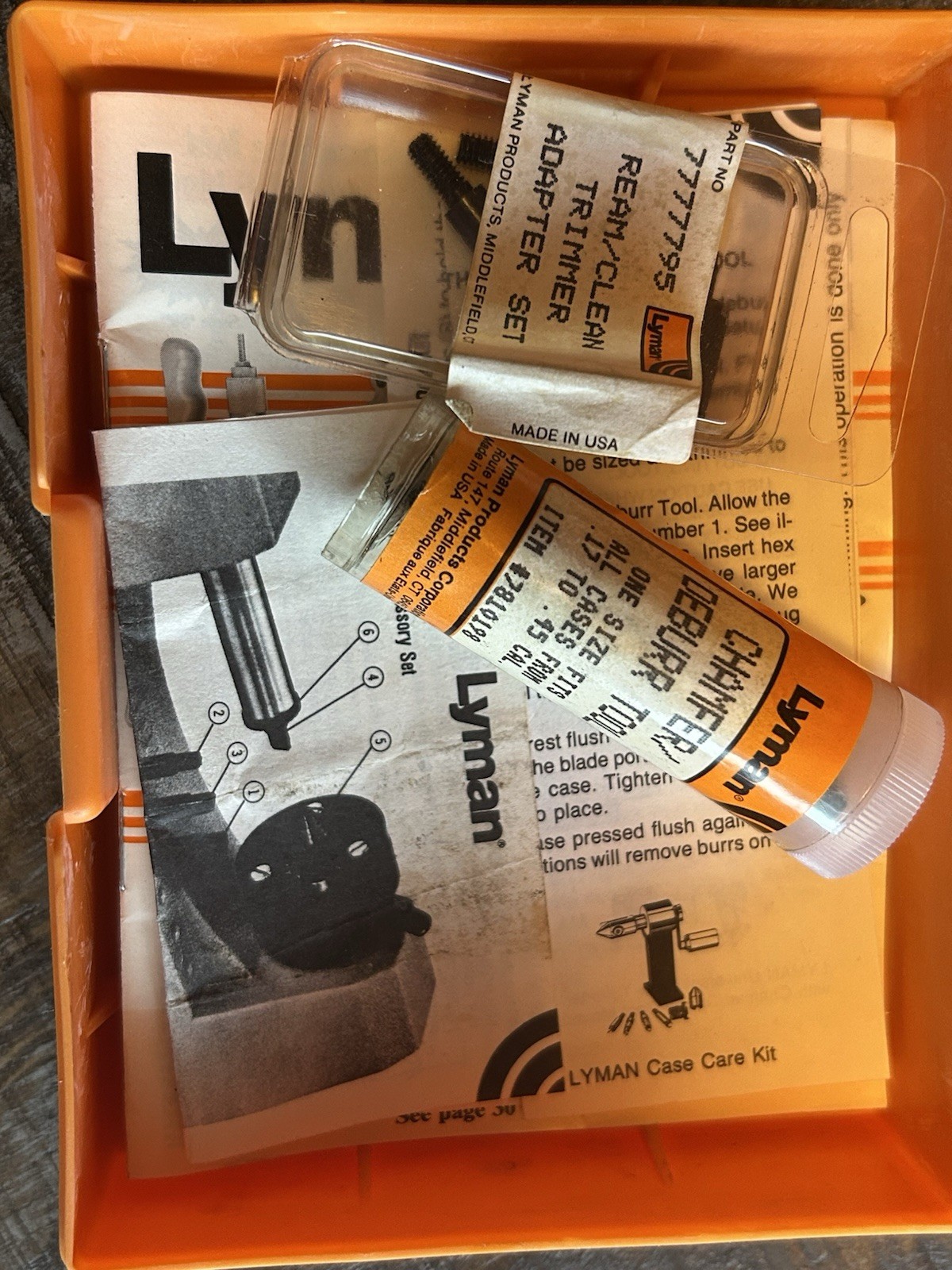 Lyman Chamfer/Deburr Tool, Ream/Clean Trimmer Adapter Set Item #7777795, 7810198