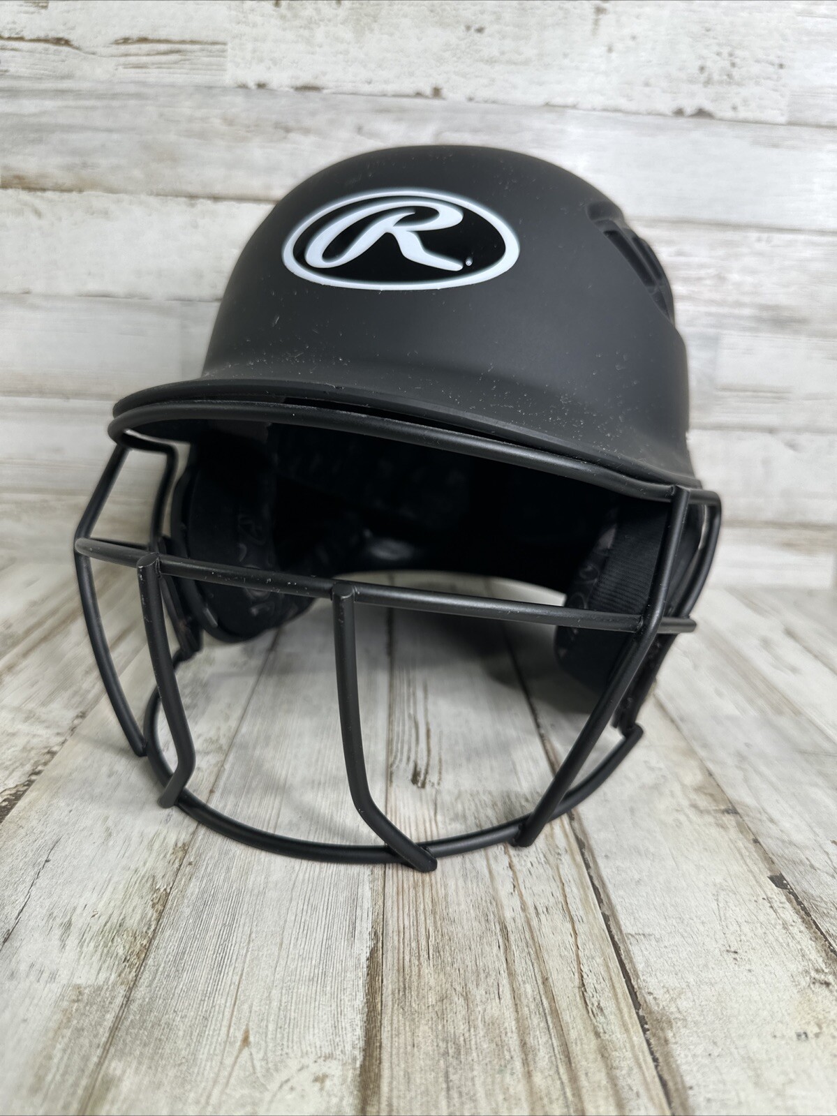 Rawlings Youth Batting Helmet R16J R1 Black Matte Sizes 6 3/8 - 7 1/8 Face Guard