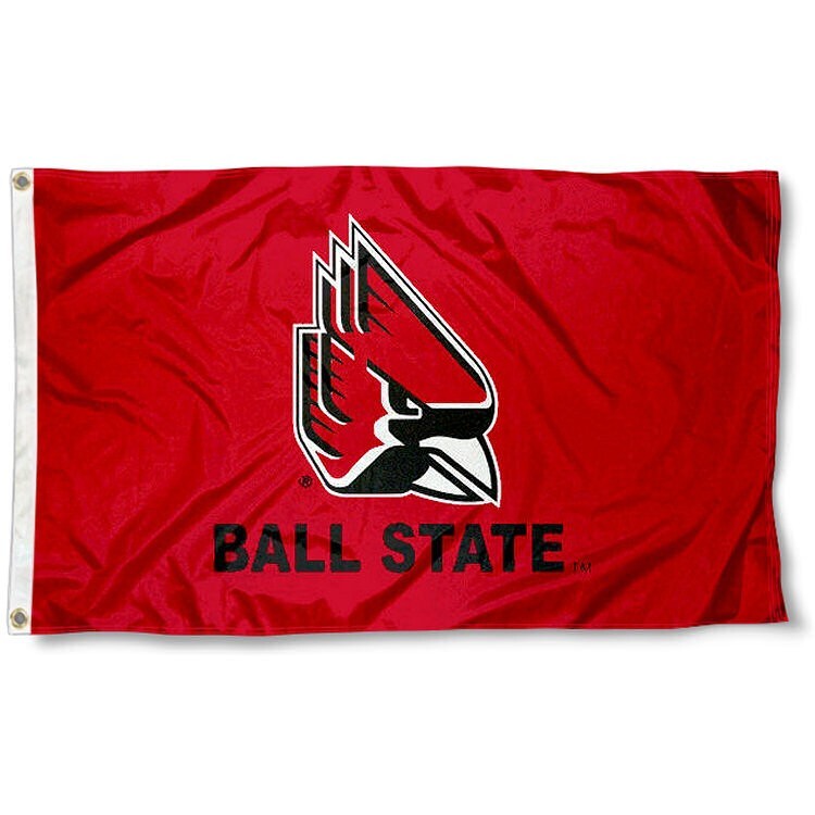 BALL STATE CARDINALS 3'X5' FLAG BANNER **100% FULL COLOR ON BOTH SIDES OF FLAG**