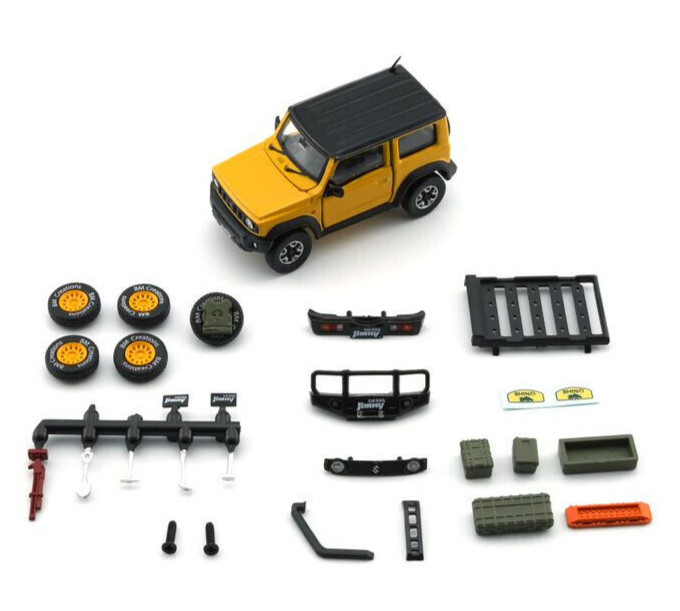 BM Creations 2019 Suzuki Jimny Sierra Rhino -Ivory Yellow - RHD 1:64 Diecast Car
