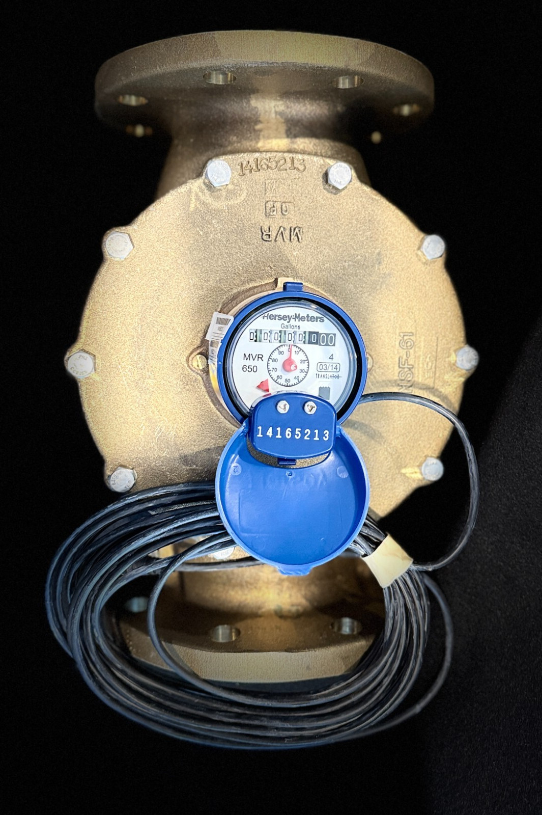 Hersey MVR650 4" NPT Low Flow Water Meter 5-650 GPM 150 PSI Cls 150 ANSI Flange