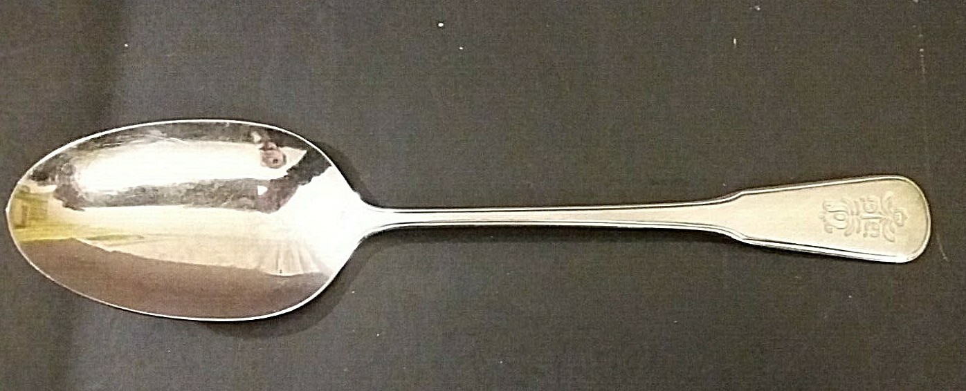 Oneida Village stainless tablespoon 8 1/4" black accent worn off