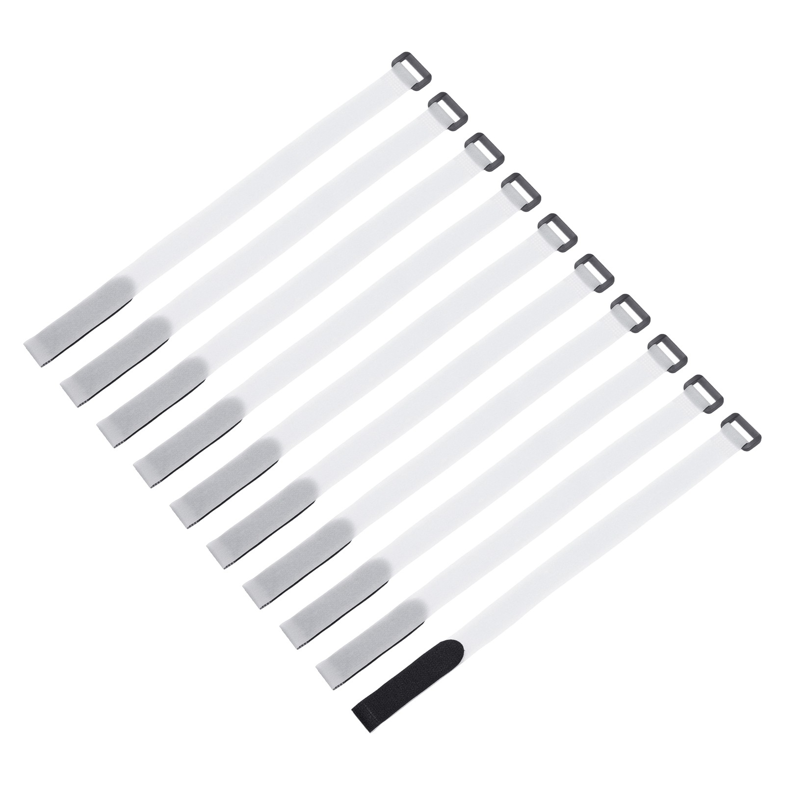 10 Pcs Battery Tie Down Straps, 0.8" x 16" White Nylon Hold Down Hook Loop Strap