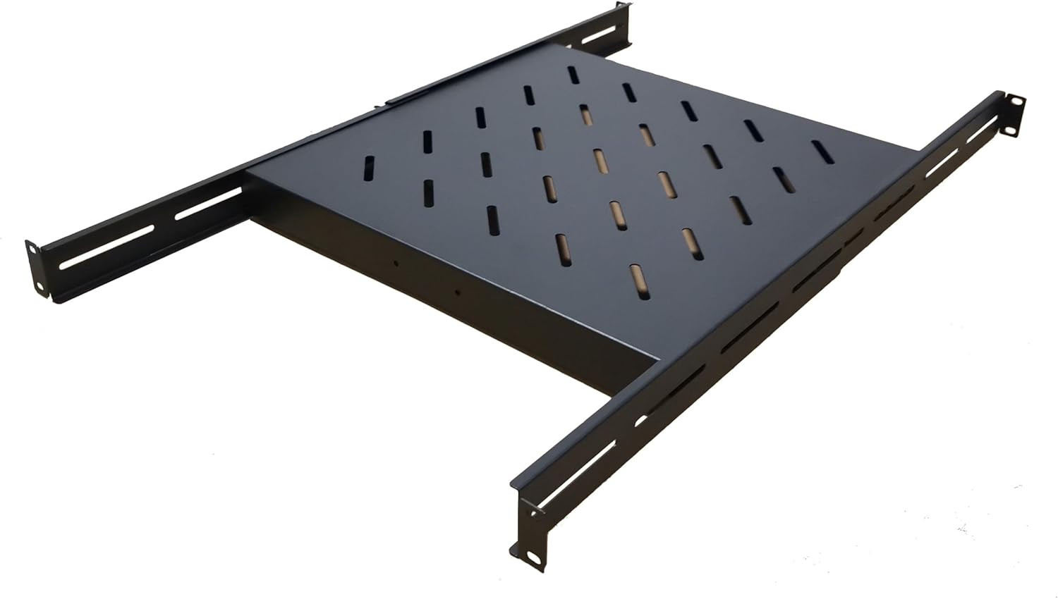 1U 19" Fixed Server Shelf – 4 Post Rack Mount Tray Depth Extends 17" to 33 Heavy