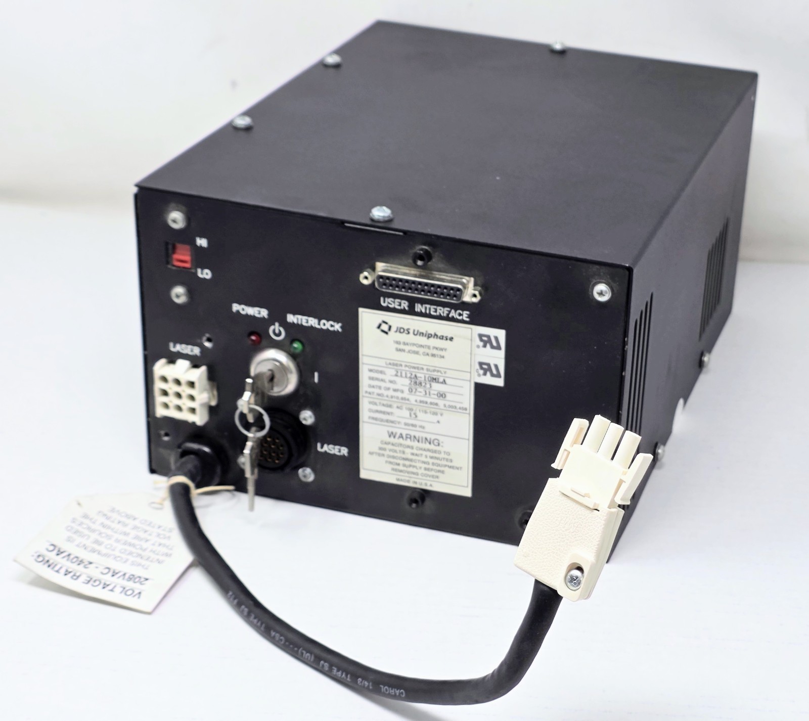 Uniphase 2112A-10MLA Laser Power Supply 115V 15A w/ Keys