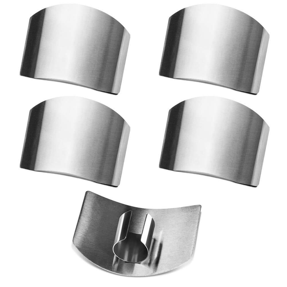 Set of 5 Stainless Steel Finger Guard Finger Guards for Cutting Finger Guards...