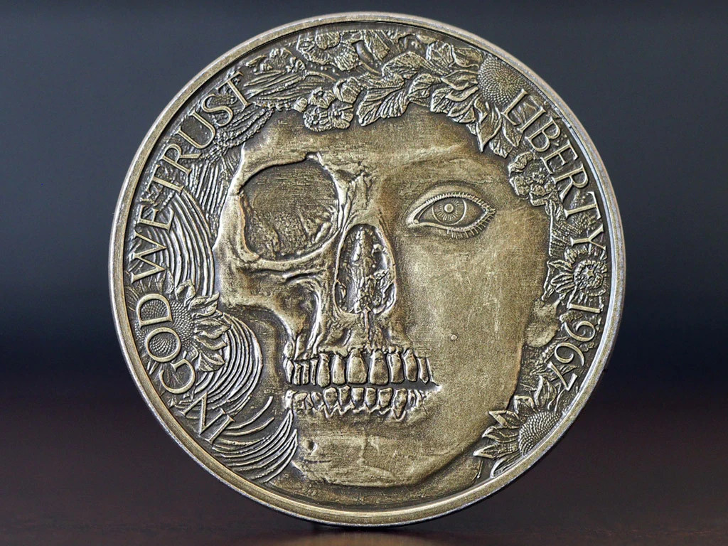 White Rabbit Coin Brass Plated Steel Finish by Dead on Paper-Made in the USA