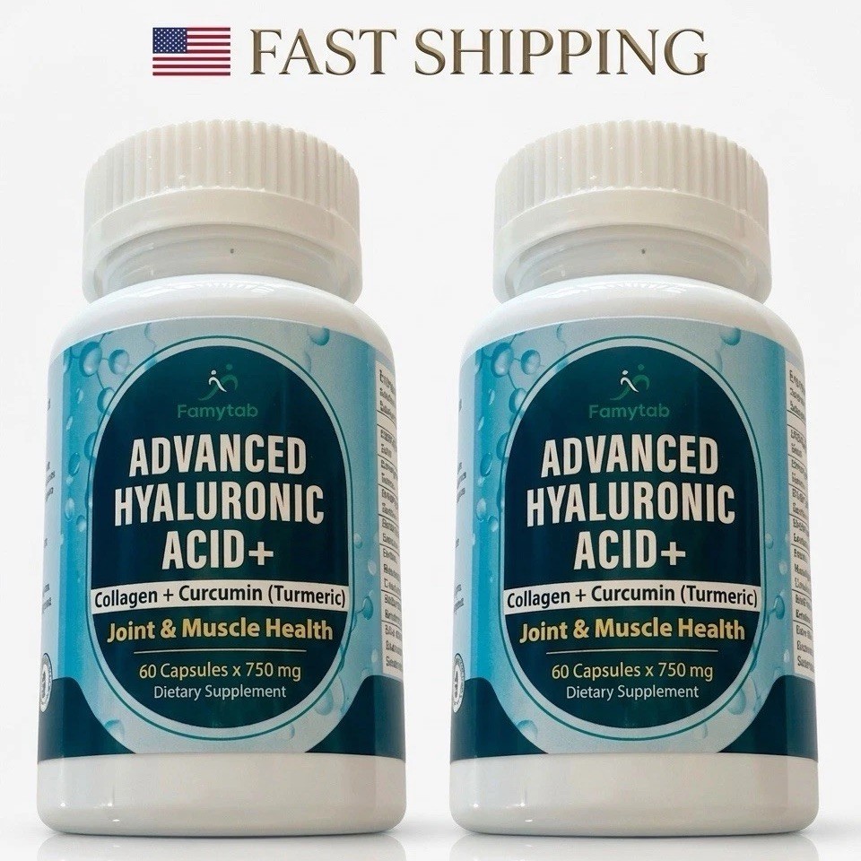 2Pack Hialurónico Acido 60 Capsule de 750mg SUPLEMENTO ALIMENTICIO Body Wellness