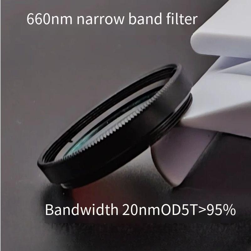 BP660nm Narrow BandpassFilter 20nm Bandwidth OD5 High Transmittance OpticalGlass