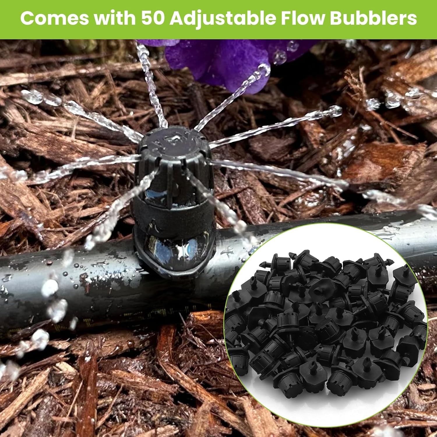 50 Pcs Adjustable Drip Irrigation Emitters for Raindrip 157005B | Adjustable ...