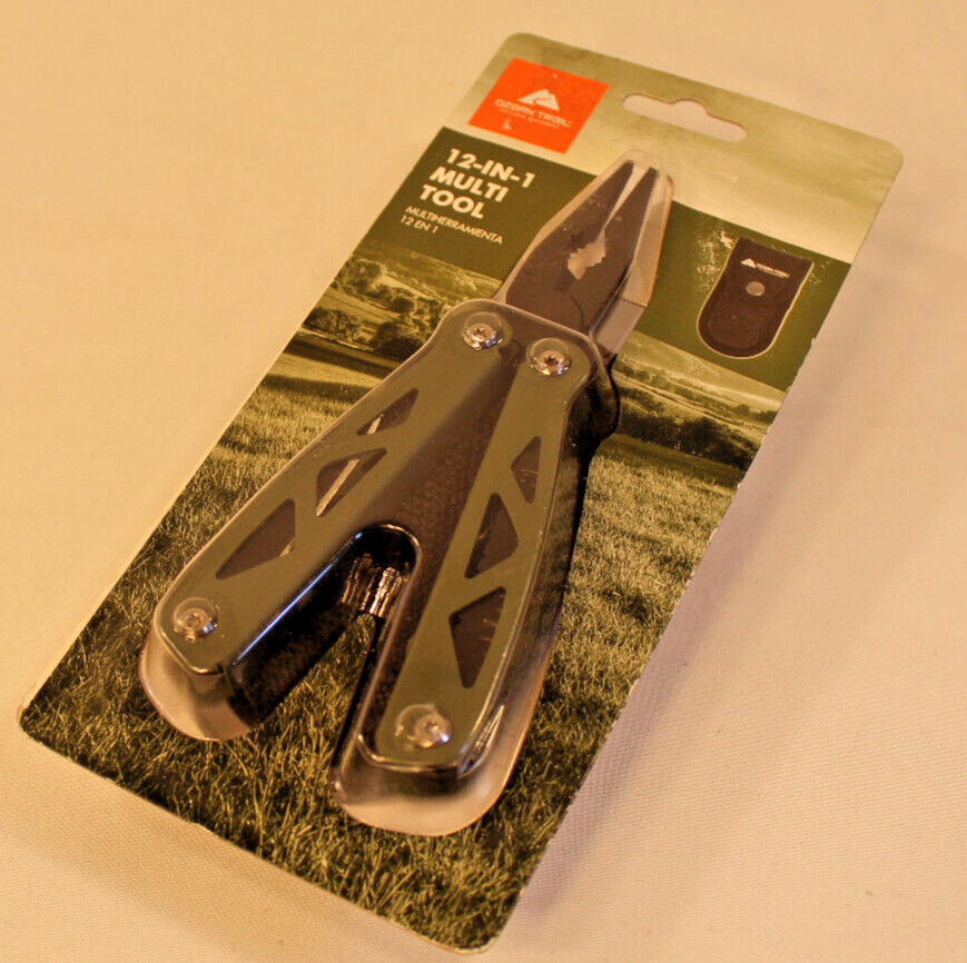 Camping Hiking Tool Ozark Trail 12 In 1 Multi tool knife Sheath Holster - Green