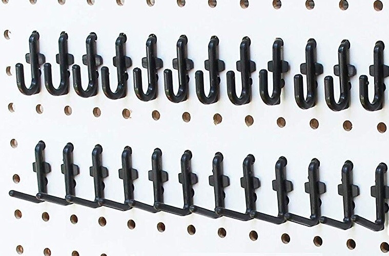 Plastic Black J & L Style Pegboard Hooks Kit - 150 Pack PEGBOARD NOT INCLUDED