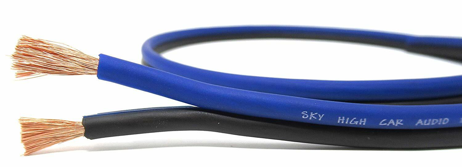 SKY HIGH CAR AUDIO 14 GAUGE OFC SPEAKER WIRE BY THE FOOT BLUE/BLACK