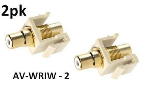 2pk RCA Female/Female Keystone Jack WH Band/ IV Plate