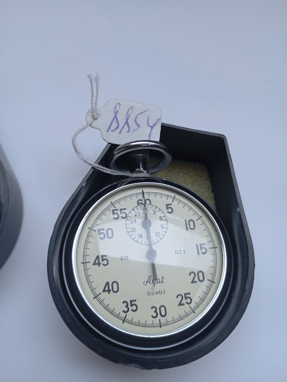 Vintage Soviet Mechanical Stopwatch AGAT 15 Jewels USSR NEW Condition With Paper