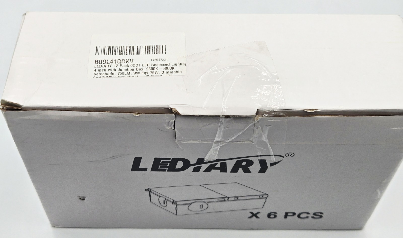 LEDIARY 4” Slim LED Recessed Light Junction Boxes ONLY – 6 Pack – IC Rated