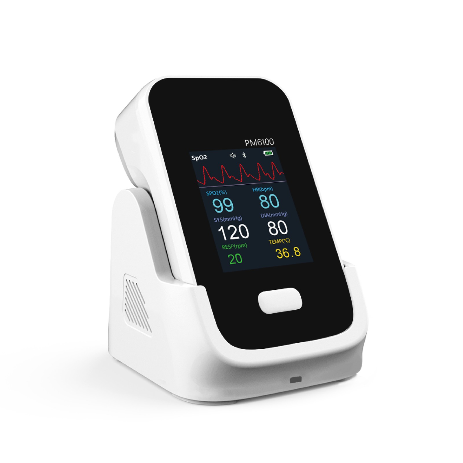 Portable Patient Monitor 6-in-1 Bluetooth Vital Signs Monitor Home&Clinic Use